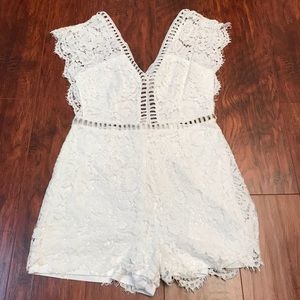 All White Lace Romper